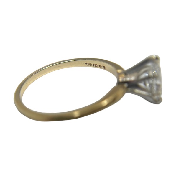 Vintage: .5 CT Marquise Diamond Solitaire Engagement Ring 𖦹 14K Gold Band 𖦹 5 - Picture 11 of 16